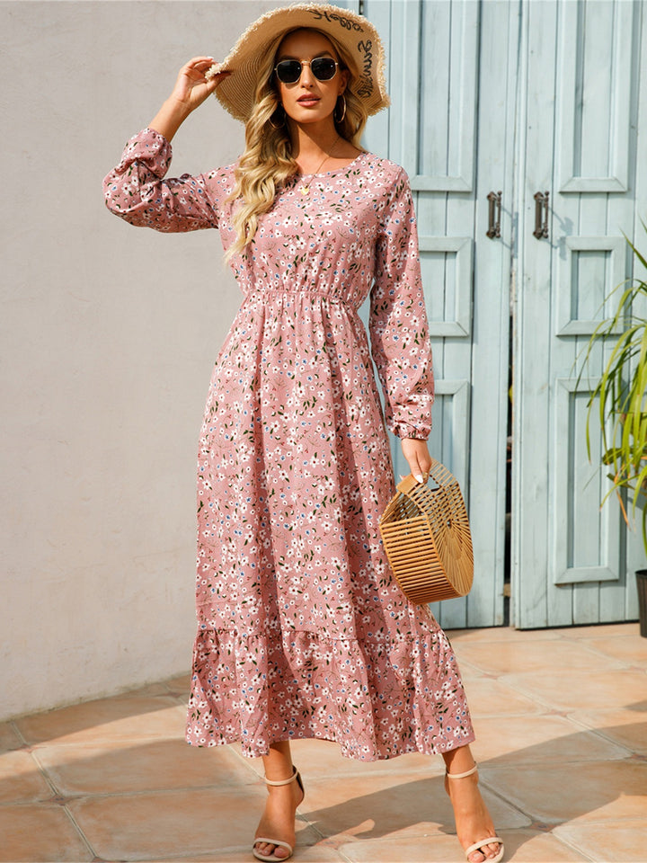 Boho Ruffle Floral Long Dress