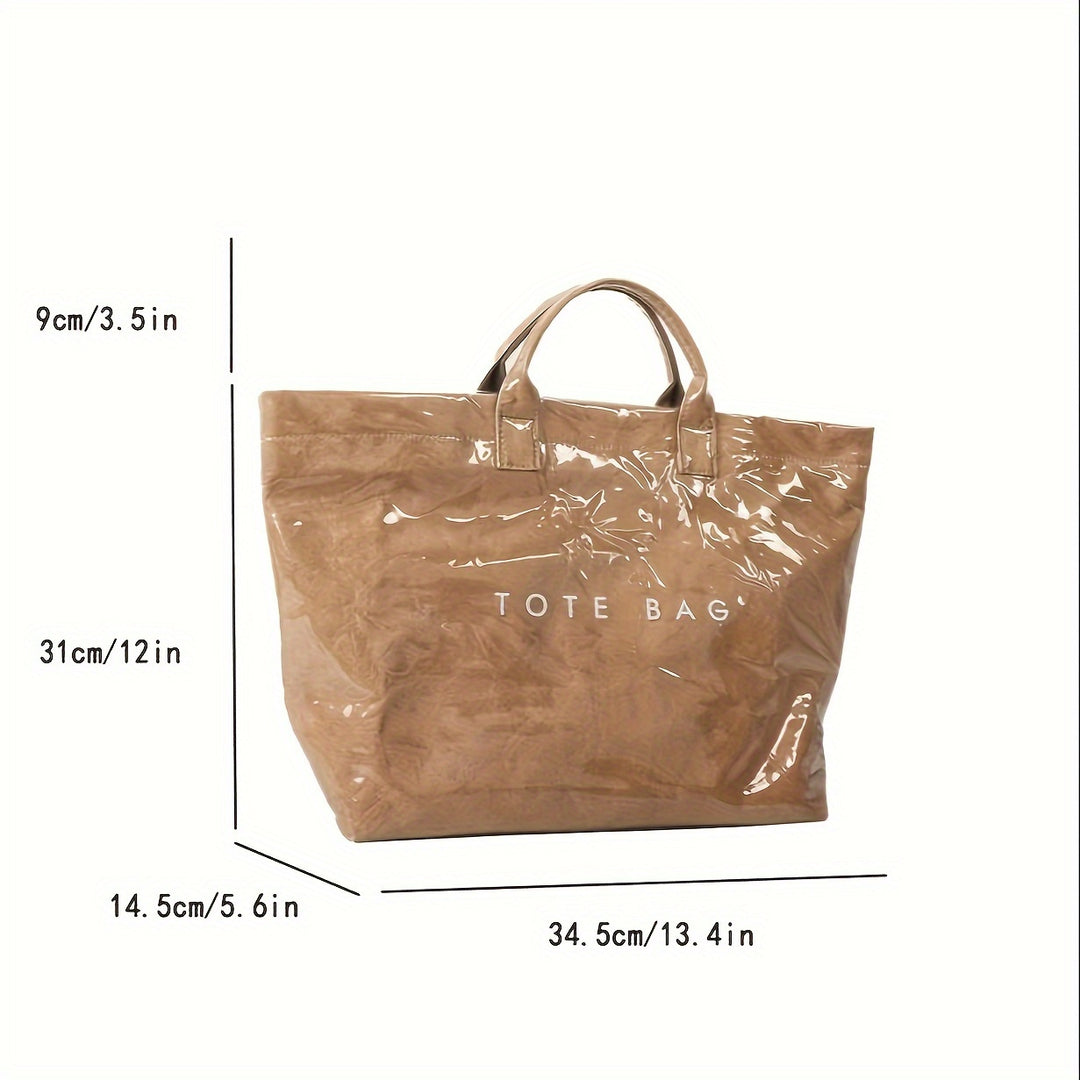 Transparent PVC & Kraft Paper Tote Bag