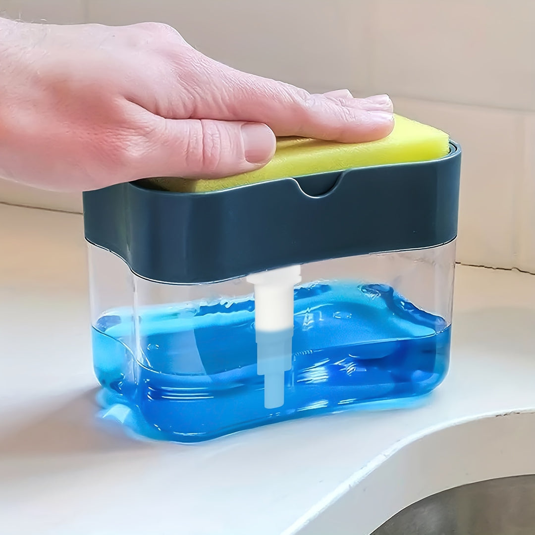 Modern Dish Soap Dispenser – ABS Plastic with Sponge Holder