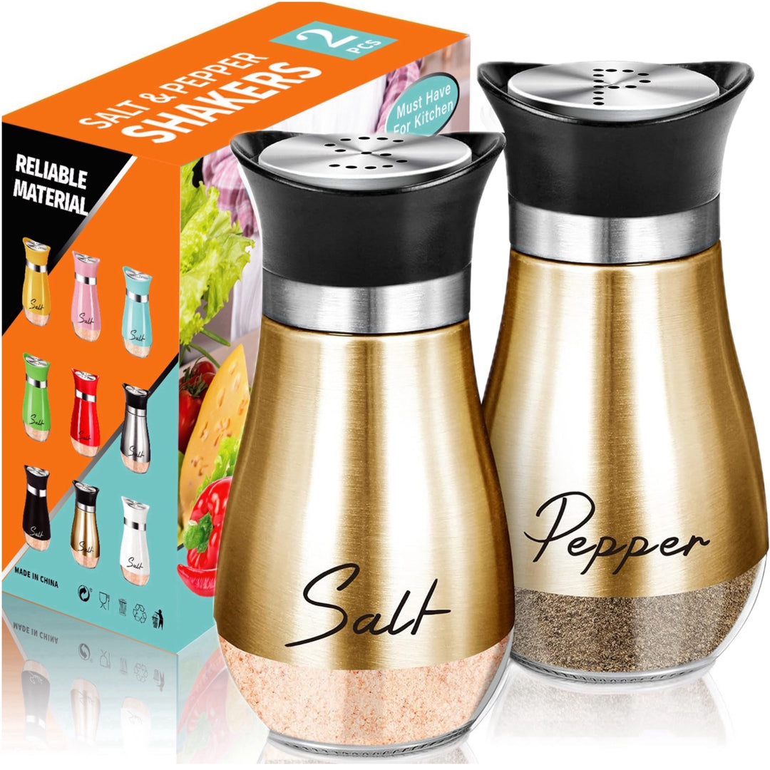 Pink Salt & Pepper Shaker Set – Glass Bottom with Stainless Steel Lid