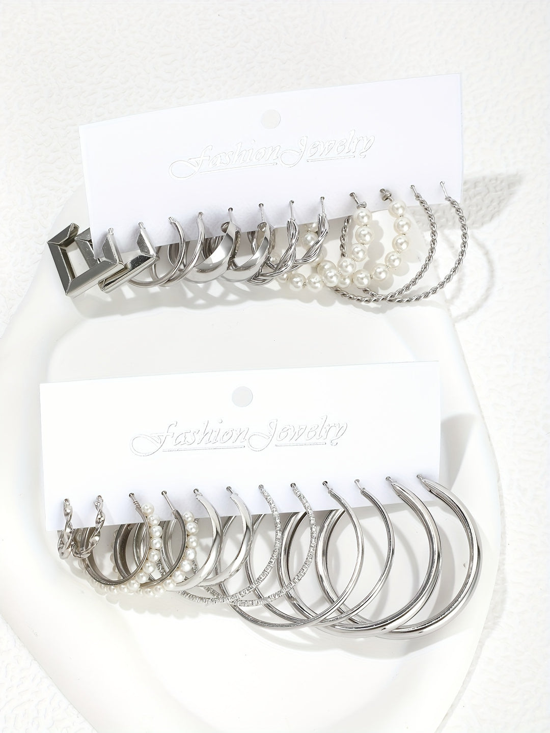 12 Pairs Classic C-Ring Earrings – Fashion Jewelry Set