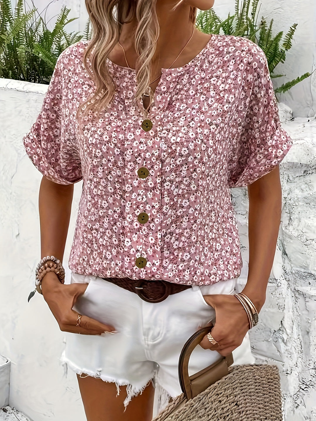 Floral V-Neck Blouse