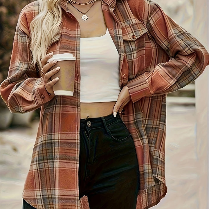 Plaid Long Sleeve Pocket Shirt