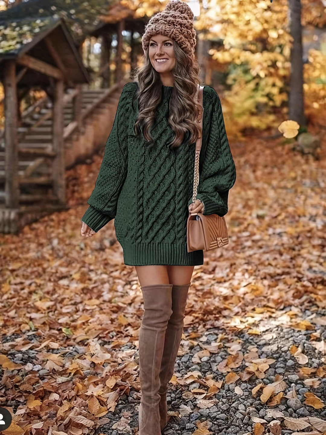 Cable Knit Sweater Dress