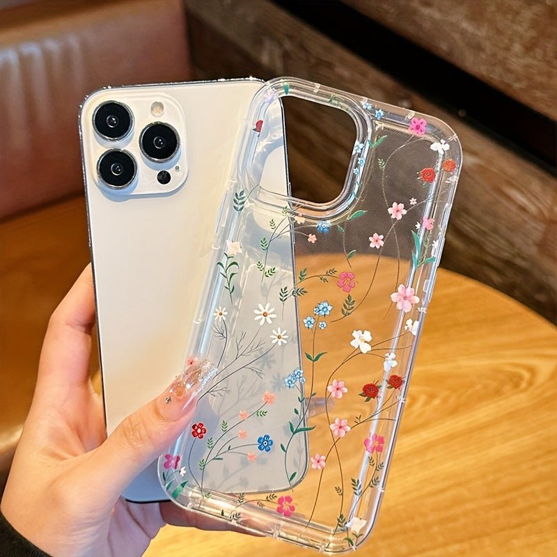 Flower Branch Suitable For Apple 13 Mobile Phone Case, Iphone14pro Frosted 13max Anti-fall 14plus Men's New 7/8plus Women's Silicone 11 Soft Shell 12promax All-inclusive 13 Thickened 14promax Protective Shell X/xs Lens All-in