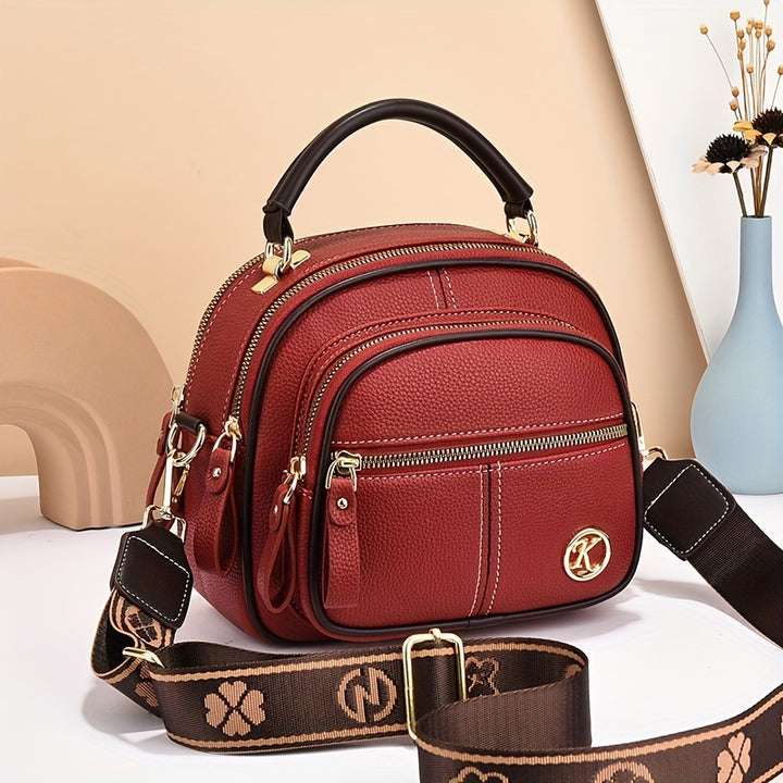 Versatile Multi-Pocket Crossbody Handbag