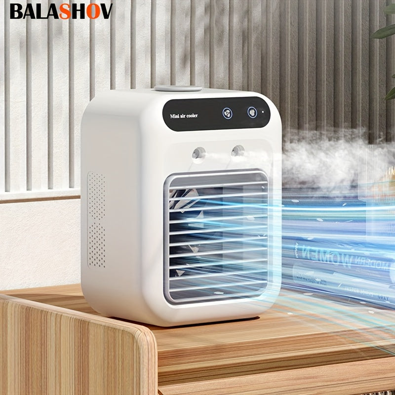 Portable Evaporative Air Cooler – USB, Dual Spray, 500ml Tank