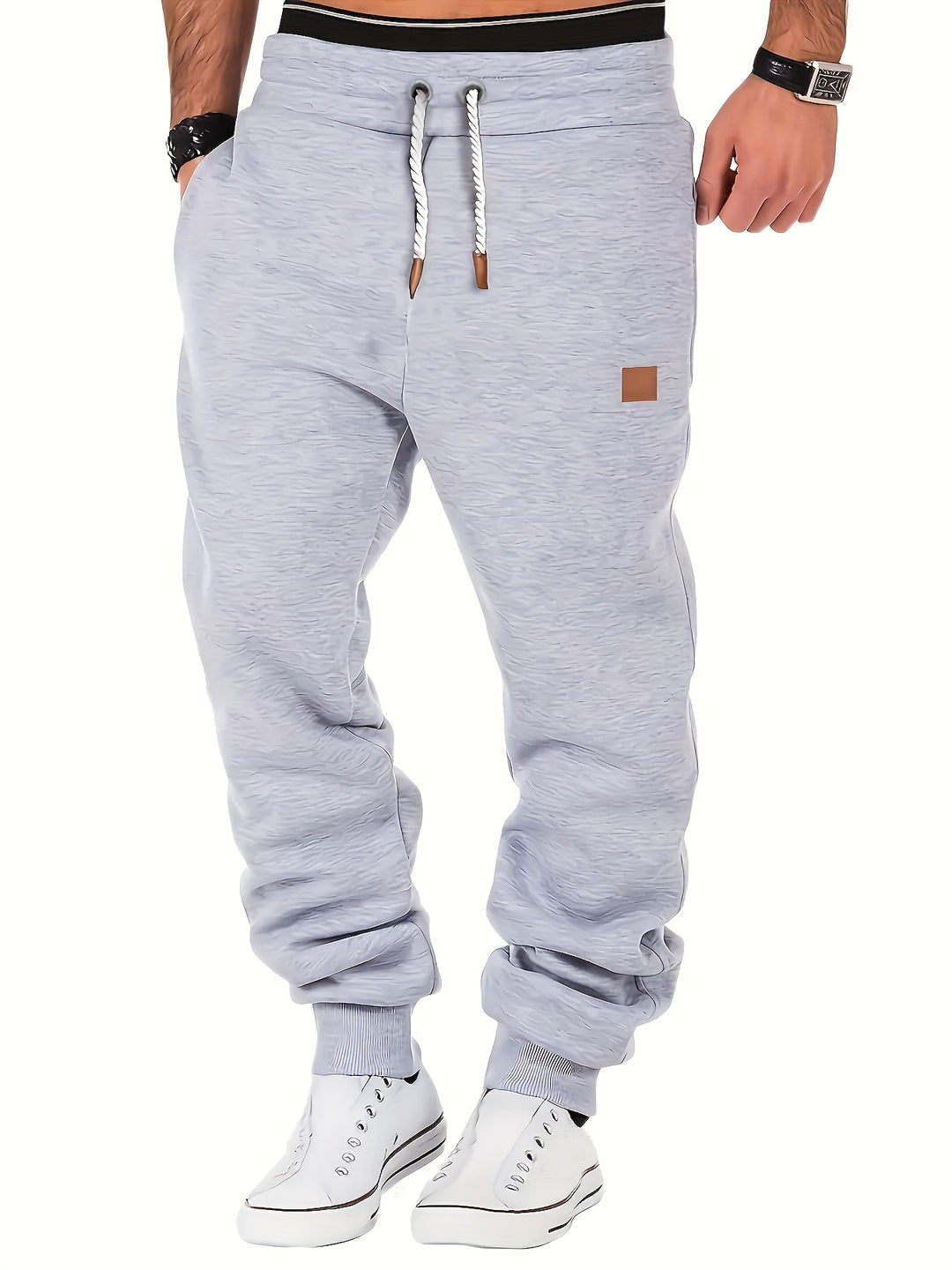 Men's Winter Fall Drawstring Sweatpants, Casual Joggers With Pockets For Running Jogging