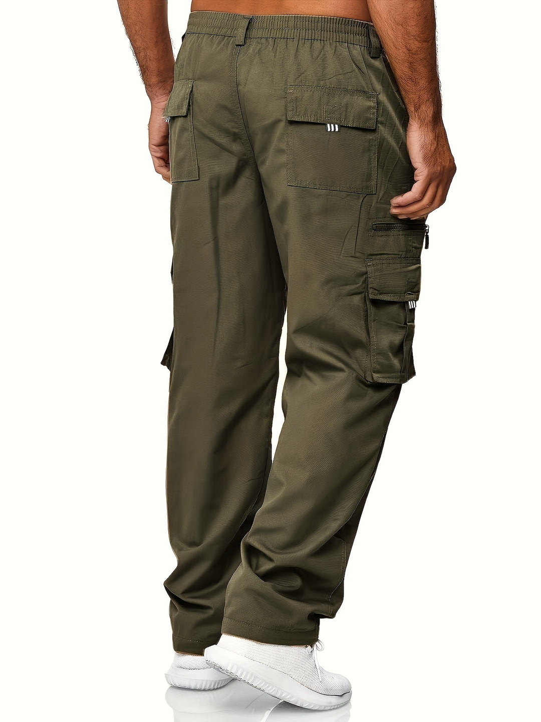 Men's Cargo Pants with Flap Pockets - Relaxed Hip-Hop Streetwear - Versatile Straight Leg Fit for Spring to Autumn Outdoor Activities