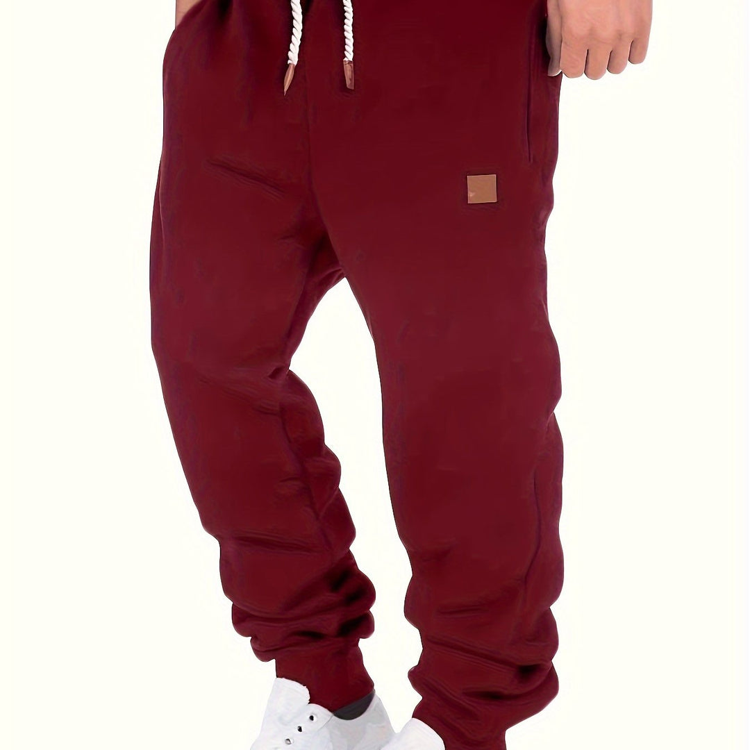 Men's Slim Fit Casual Trousers Drawstring Waist Sweatpants For Autumn And Winter