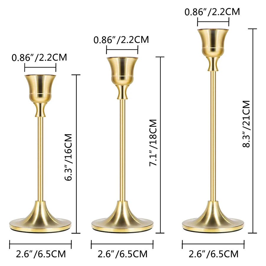 European Style Golden Candle Holders – Elegant Metal Candlestick