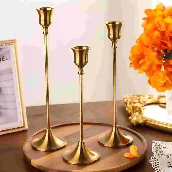 European Style Golden Candle Holders – Elegant Metal Candlestick