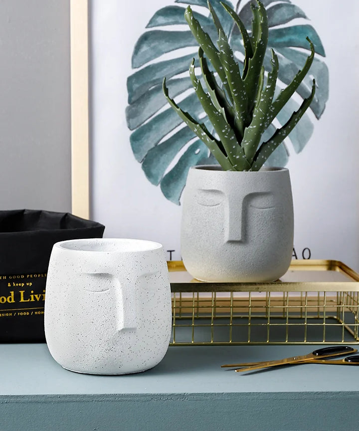 European Face Ceramic Planter