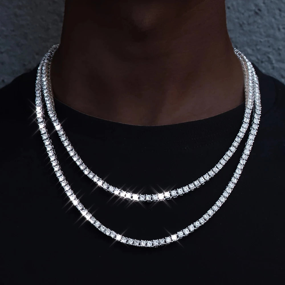 New Classical 4MM Tennis Chain Iced Out Bracelet Necklace Men Fashion Hip-Hop Jewelry Women 8/16/18/20/24/30inch Choker Gift