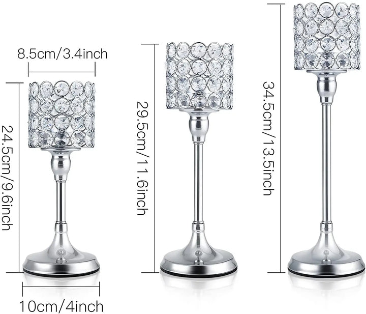 Crystal Cylinder Candle Holder Stand