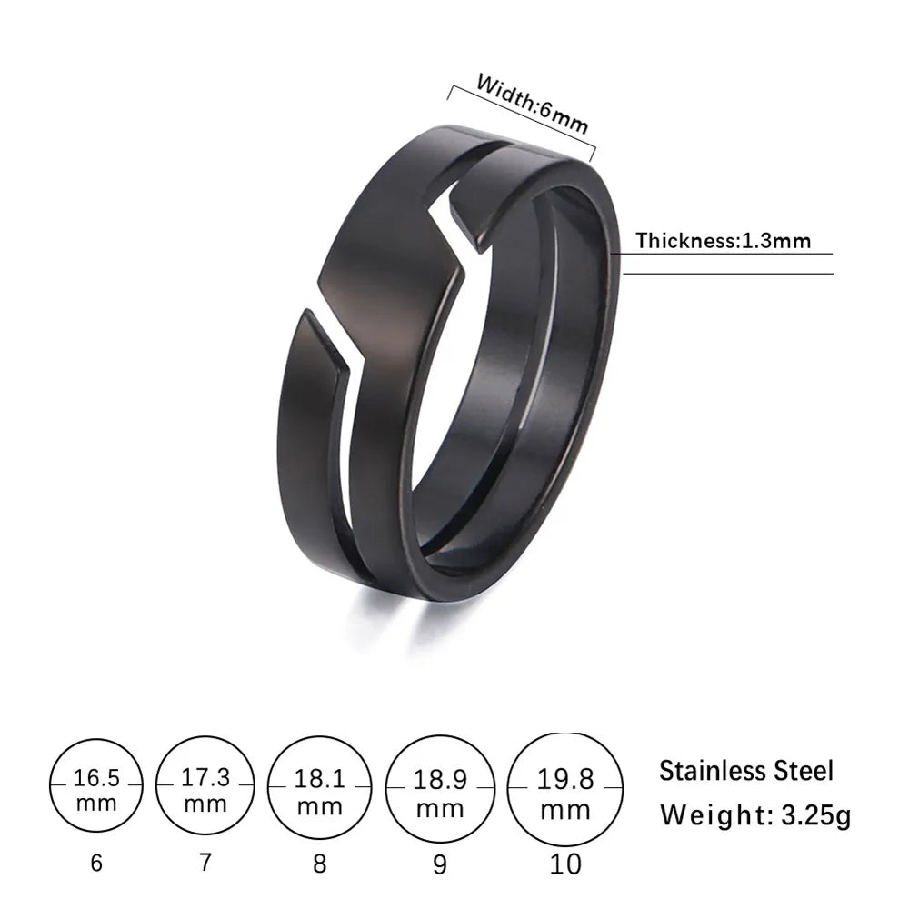 Skyrim Fashion Simple Stainless Steel Couple Ring for Men Women Casual Finger Rings Jewelry Engagement Anniversary Gift 2025 New