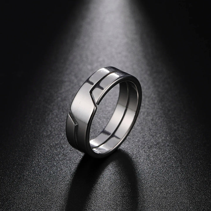 Skyrim Fashion Simple Stainless Steel Couple Ring for Men Women Casual Finger Rings Jewelry Engagement Anniversary Gift 2025 New