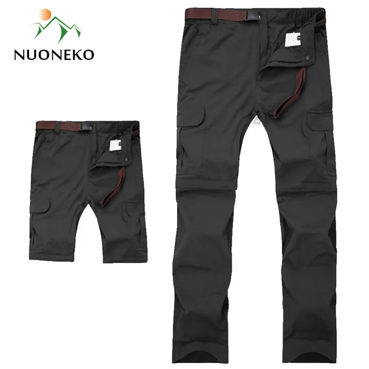 M-7XL Men's Summer Quick Dry Removable Hiking Pants Breathable Trousers Outdoor Sports Trekking Fishing Waterproof Shorts PN18