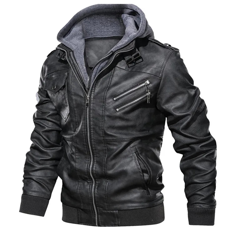 KB New Men's Leather Jackets Autumn Casual Motorcycle PU Jacket Biker Leather Coats Brand Clothing EU Size SA722