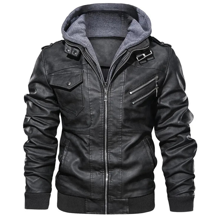 KB New Men's Leather Jackets Autumn Casual Motorcycle PU Jacket Biker Leather Coats Brand Clothing EU Size SA722