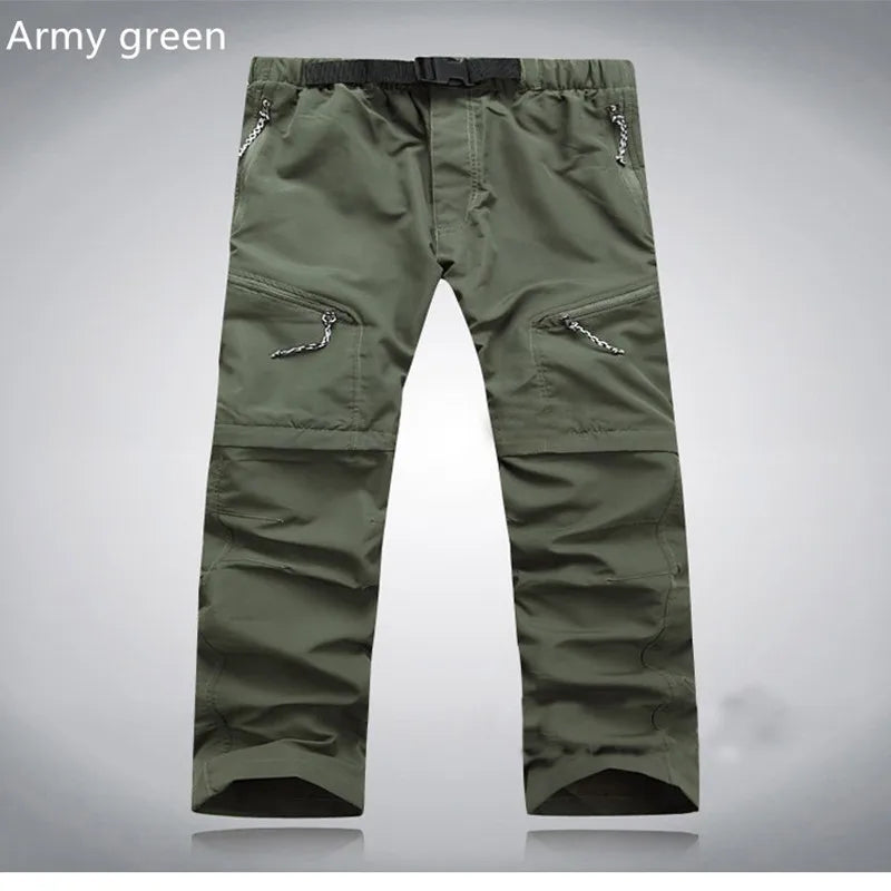 Men Quick Dry Outdoor Pants Removable Hiking&Camping Pants Male Summer Breathable Hunting&Climbing Pants S-XXXL 4 Color