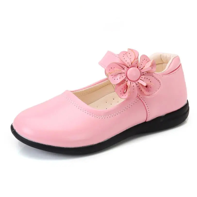 Girls Leather Shoes for Children Wedding Dress Princess School Shoes Kids Summer Bow-knot Black Student Sandals Korean Fashion