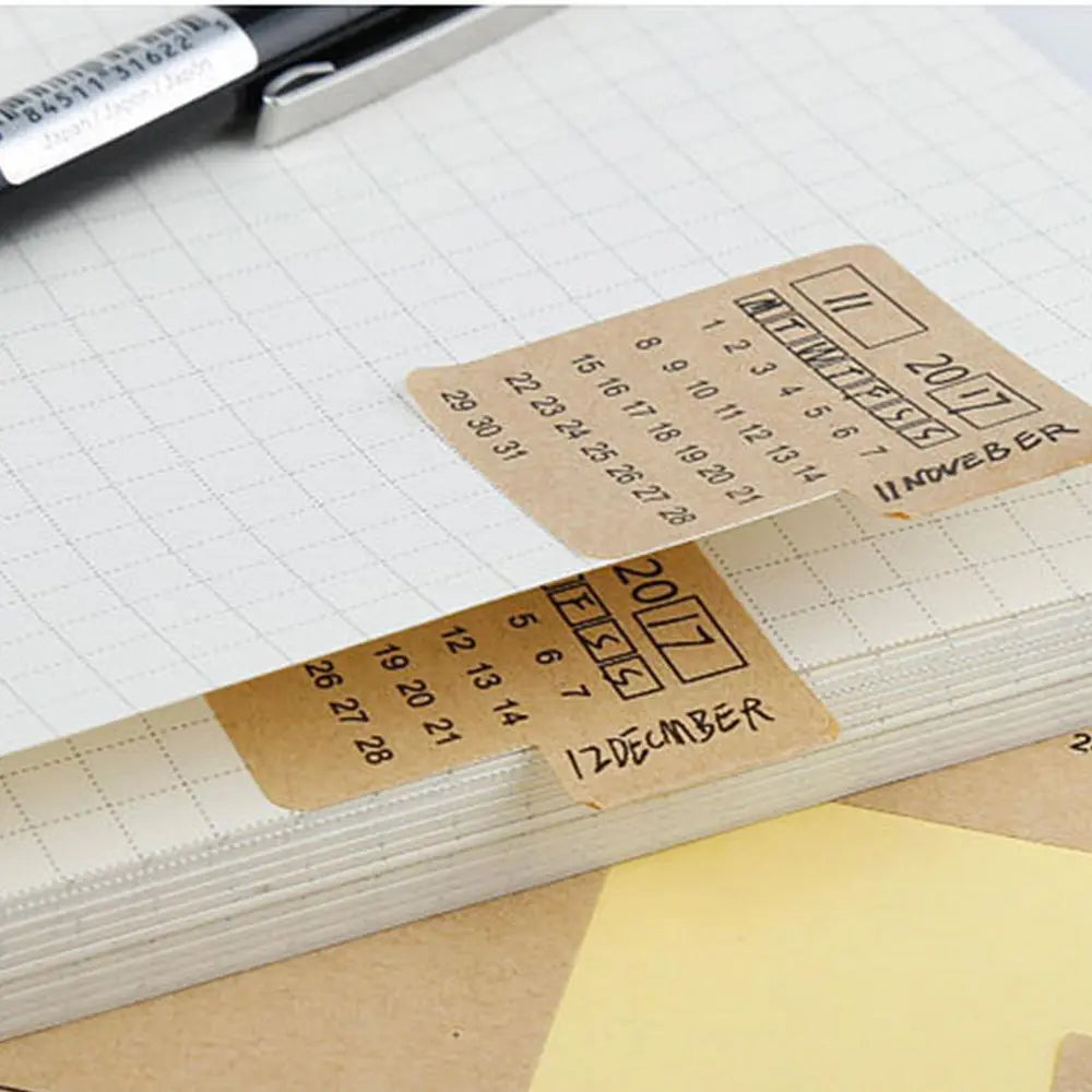 Vintage Style Calendar Index Stickers