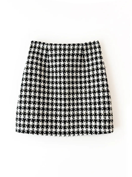 Autumn Chic Red Plaid A-Line Skirt