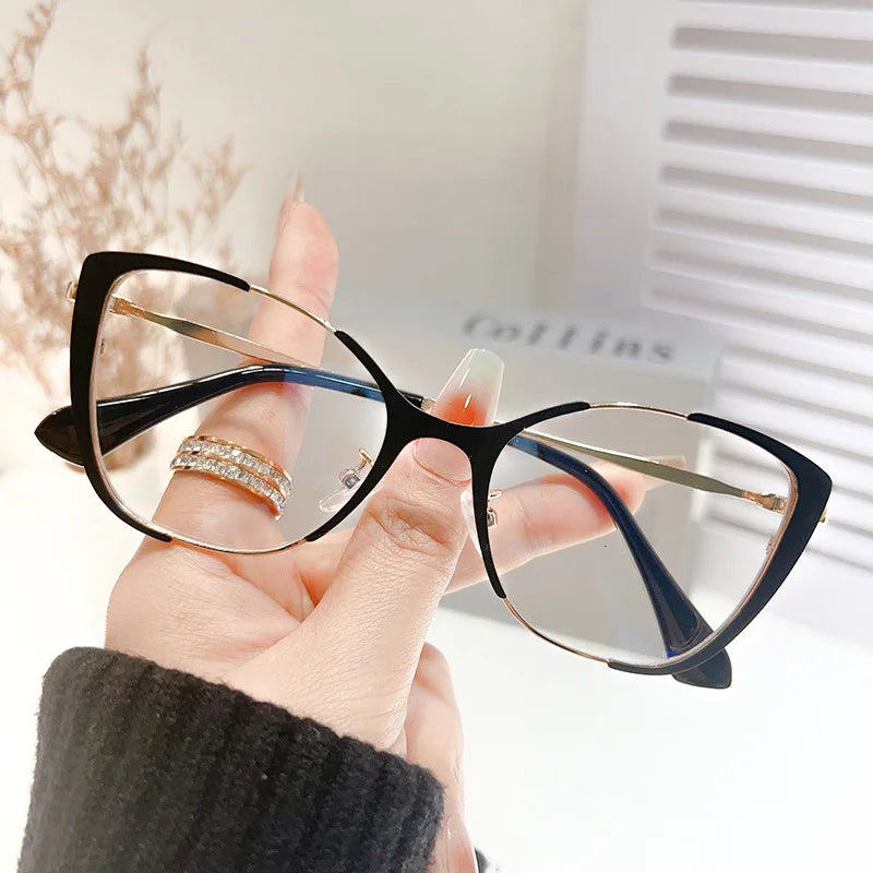 Fashion Cat Eye Anti-blue Light Glasses Women Photochromic Lenses Blue Light Blocking Eyewear