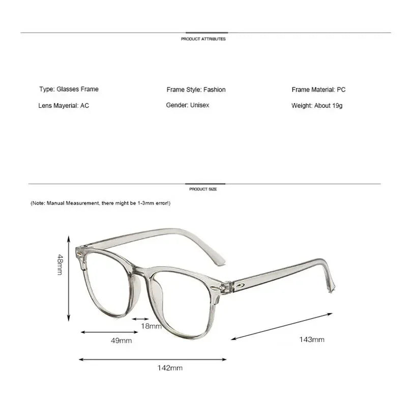 Classic Transparent Computer Glasses Frame Women Men Anti Blue Light Blocking Glasses Optical Glass Lenses Oculos Male Очки