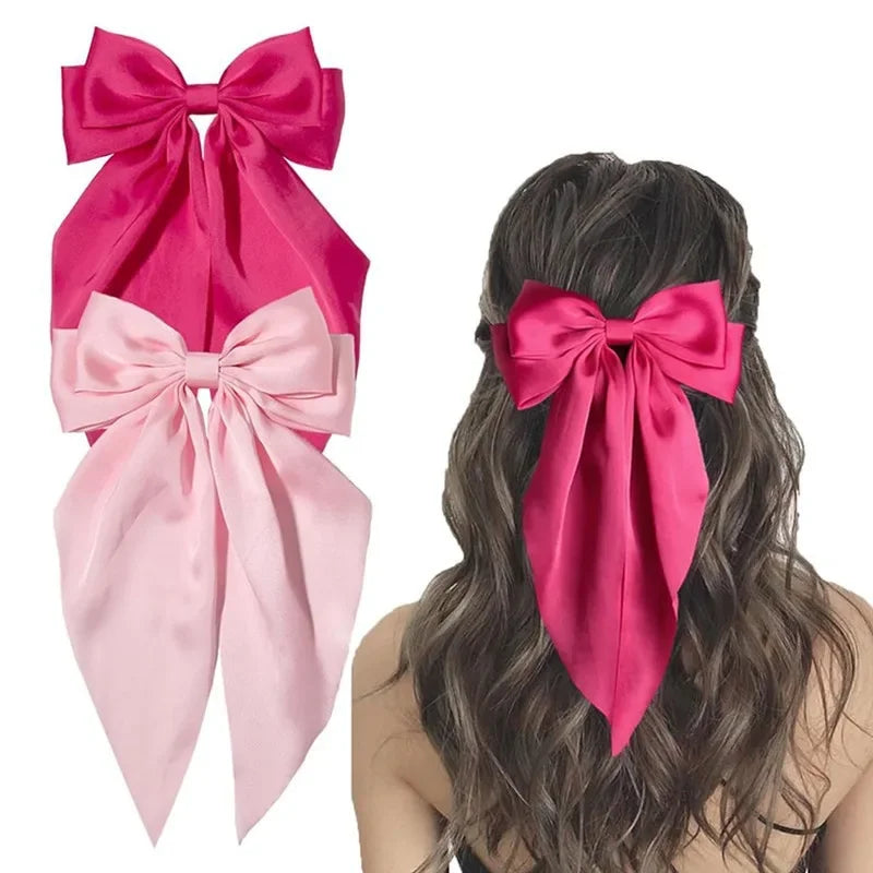 Elegant Bow Ribbon Hair Clip – Satin Bowknot Hairpin