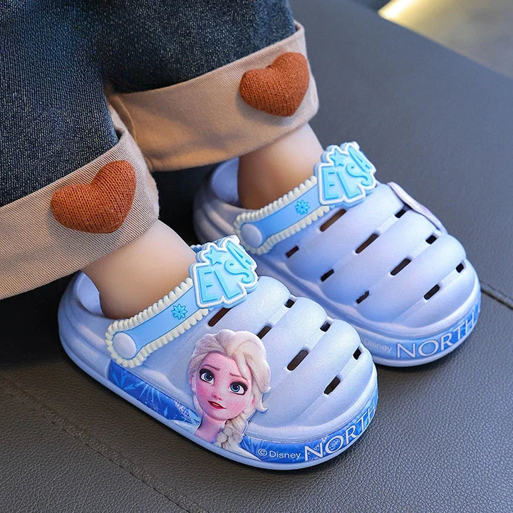 Disney Frozen Girls Princess Slippers Cartoon Elsa Children Garden Shoes Beach Sandals Soft Kids Outdoor Slippers