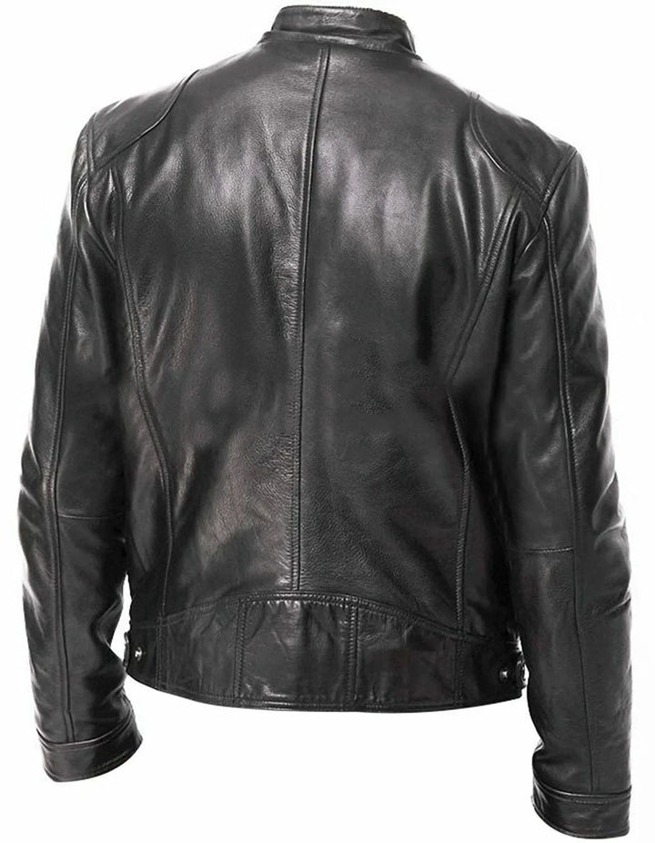 Men's Leather Jacket Bomber Motorcycle Biker Pu Leather Casual Loose Fit Faux Jacket For Men