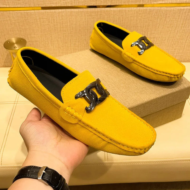 YRZL Loafers Men Big Size 48 Soft Driving Moccasins High Quality Flats Suede Leather Shoes Men Slip-on Luxury Loafers for Men