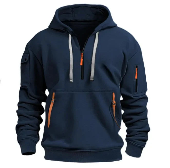 Men's Leisure Sports Hoodie – Multi Zipper Arm Pocket