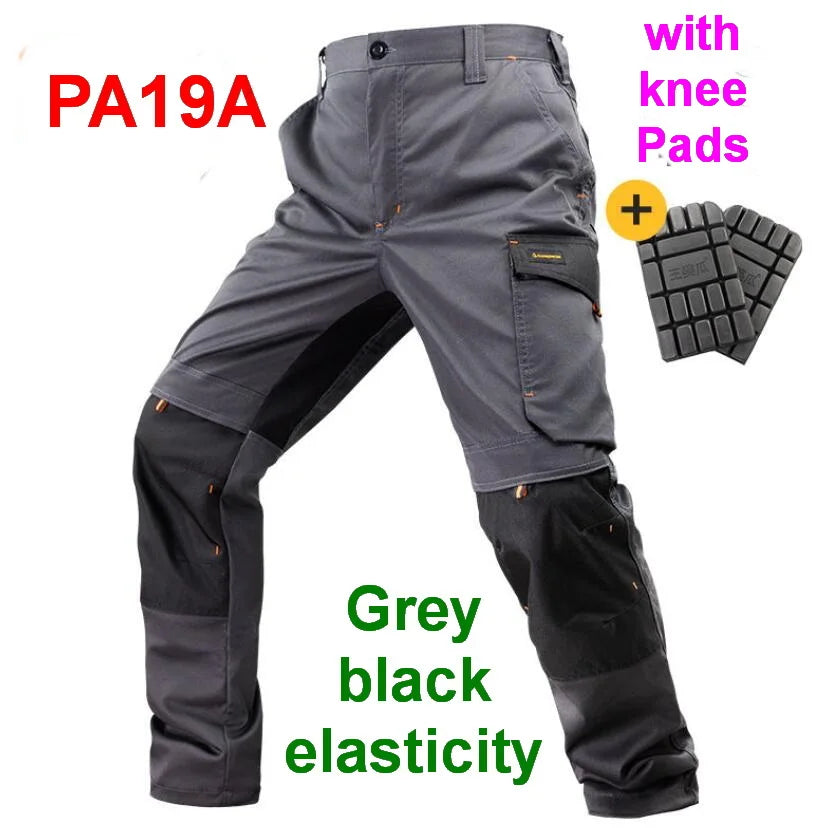 Men Outdoor Labor Trousers, Elastic Cargo Pants With Hanging Tool Pocket