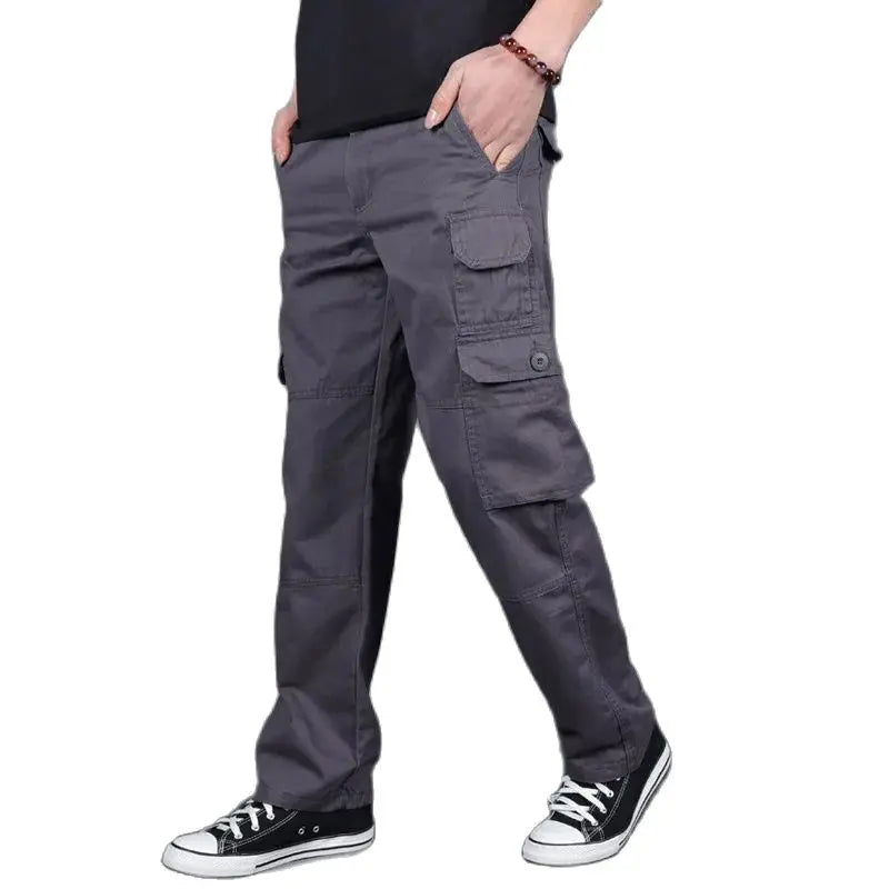 Fashion Cargo Pants Men Casual Loose Baggy Straight Trousers Streetwear Cotton Joggers Clothes