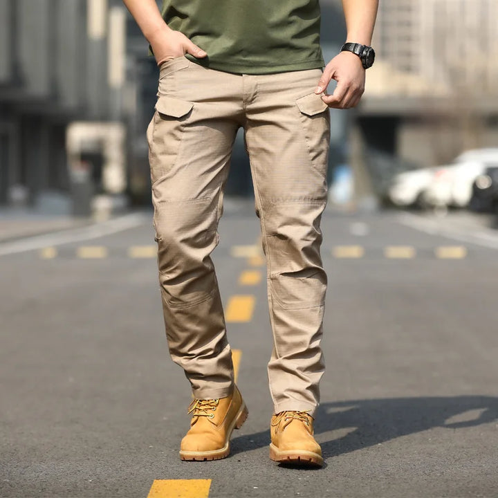 Man Military Tactical Cargo Pants Safari Work Long Trousers Multi-pocket Waterproof Hiking Fishing Sprots Outdoor Overalls Army