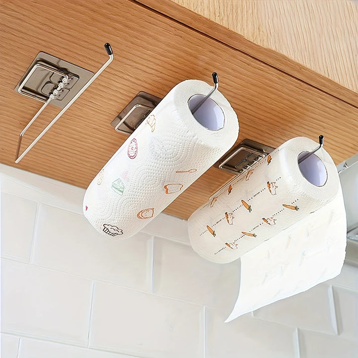 Stainless Steel Towel Holder – Self-Adhesive Wall Mount