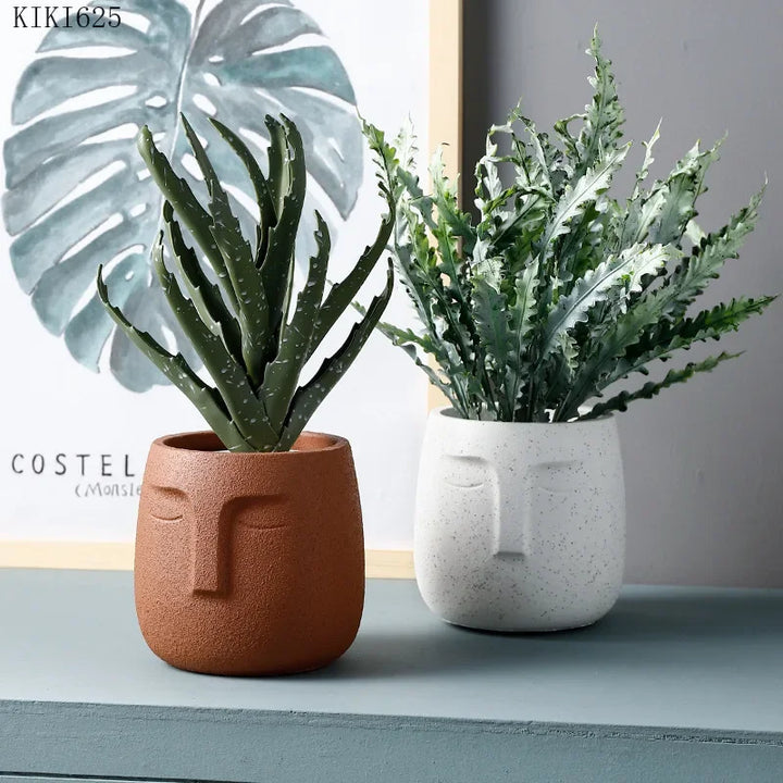 European Face Ceramic Planter