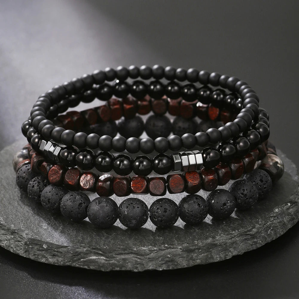 Black Gall Stone Bracelets – Men's Jewelry