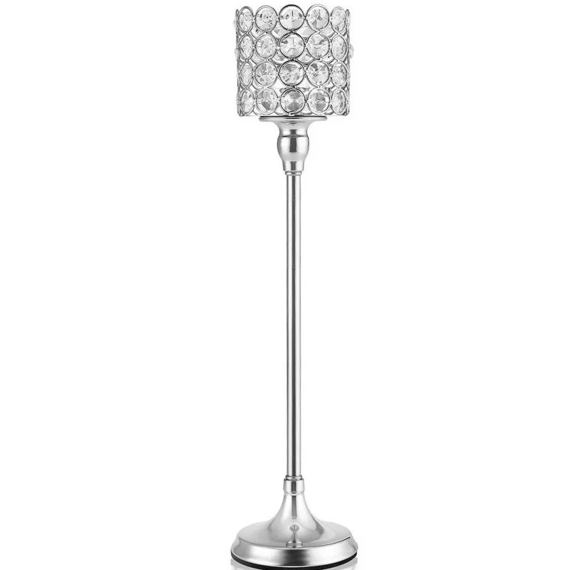 Crystal Cylinder Candle Holder Stand