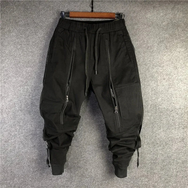 Men Casual Cargo Harem Pants High Street Hip Hop Length Men's Clothing Sweatpants Spring Autumn Black Big Size Male Trousers