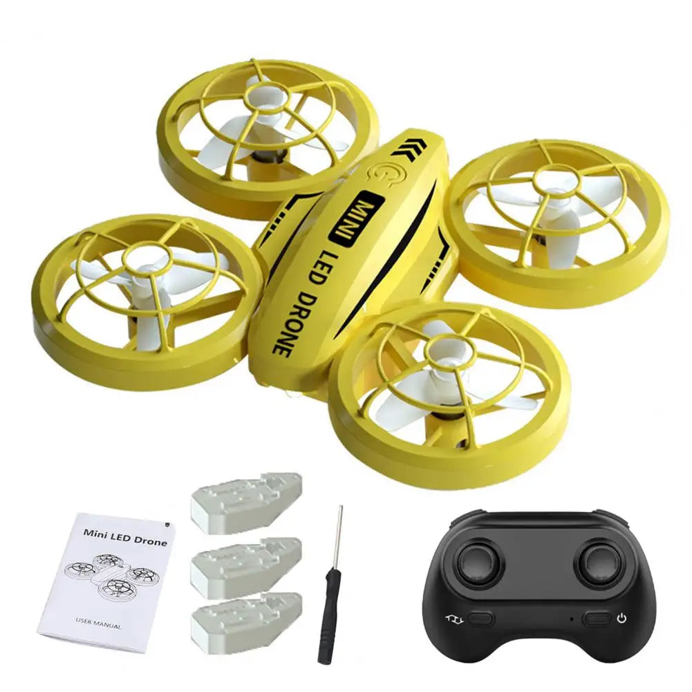 Kids Mini Drone Remote Control Colorful LED Quadcopter 360° Flip Shockproof Full Propeller Protect RC Drone Flying Toy Kids Gift