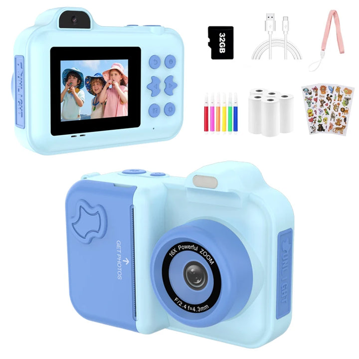 Kids Instant Print Camera – 1080P HD Dual-Lens Selfie Toy