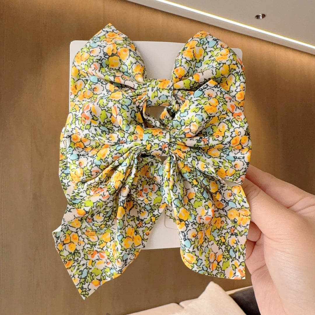 Floral Bow Hair Clips – Girls' Cute Headwear