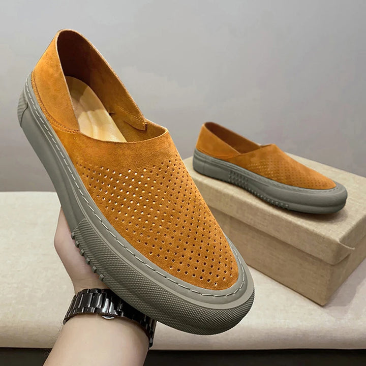 Soft Surface Breathable 2024 New Slip-On Beanie Shoes Driving Casual Men's Lazy Loafers Comfortable and Versatile Men's Shoes Trendyy and Fashionable