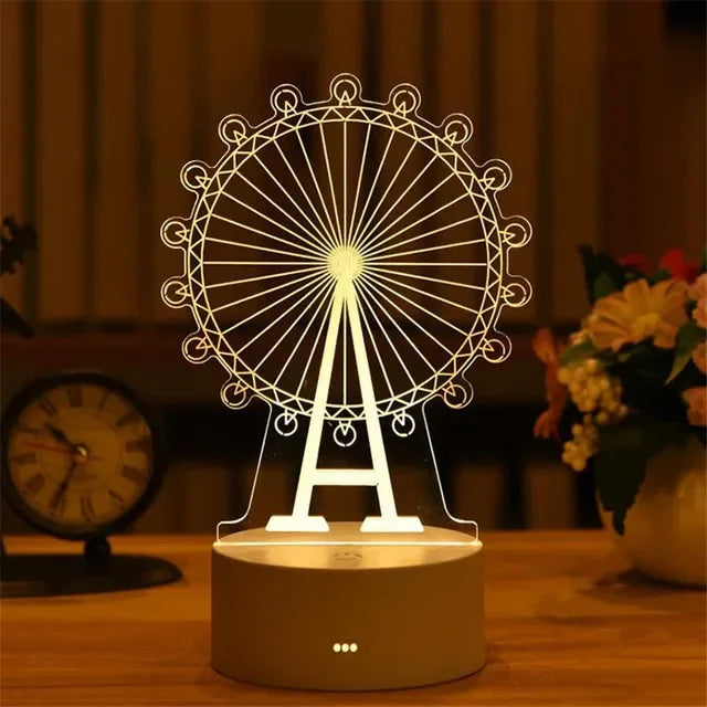 Romantic Love 3D Acrylic Neon Sign LED Lamp for Home Children's Night Lights Table Lamp, Birthday, Valentine's Day, Bedside Lamp