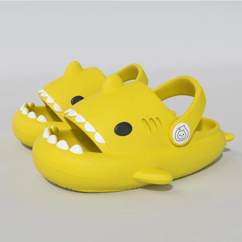 Three-dimensional Children's Shark Hole  Shoes Summer Home Baby Non Slip Platform Sandals Cute Cartoon Soft Sole Kids Slippe