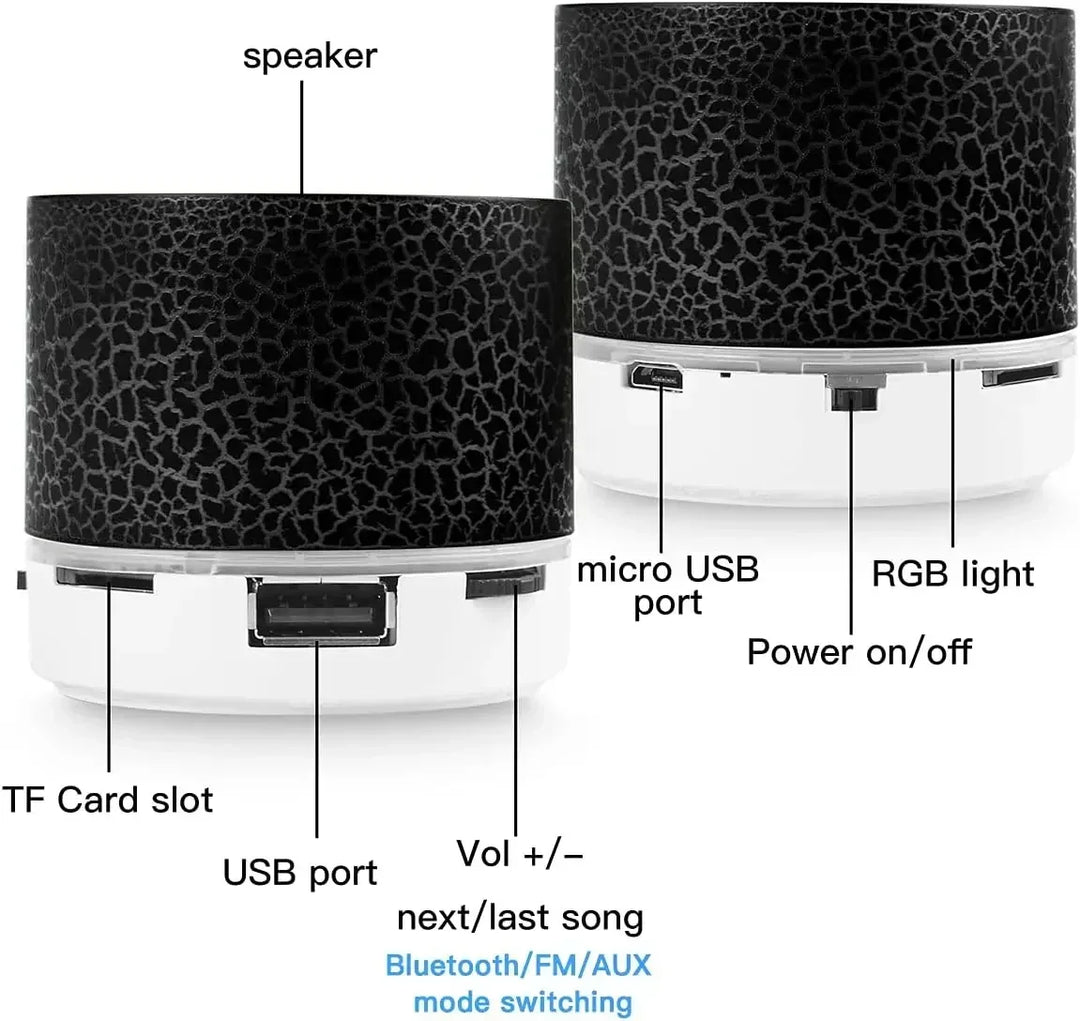 TF Wireless Mini Motion Bluetooth Speaker With LED Lights Speaker Super Bass Stereo Rechargeable Portable Outdoor Small Speaker